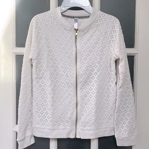 Xhilaration Girls Lace Full Zip Jacket, size L